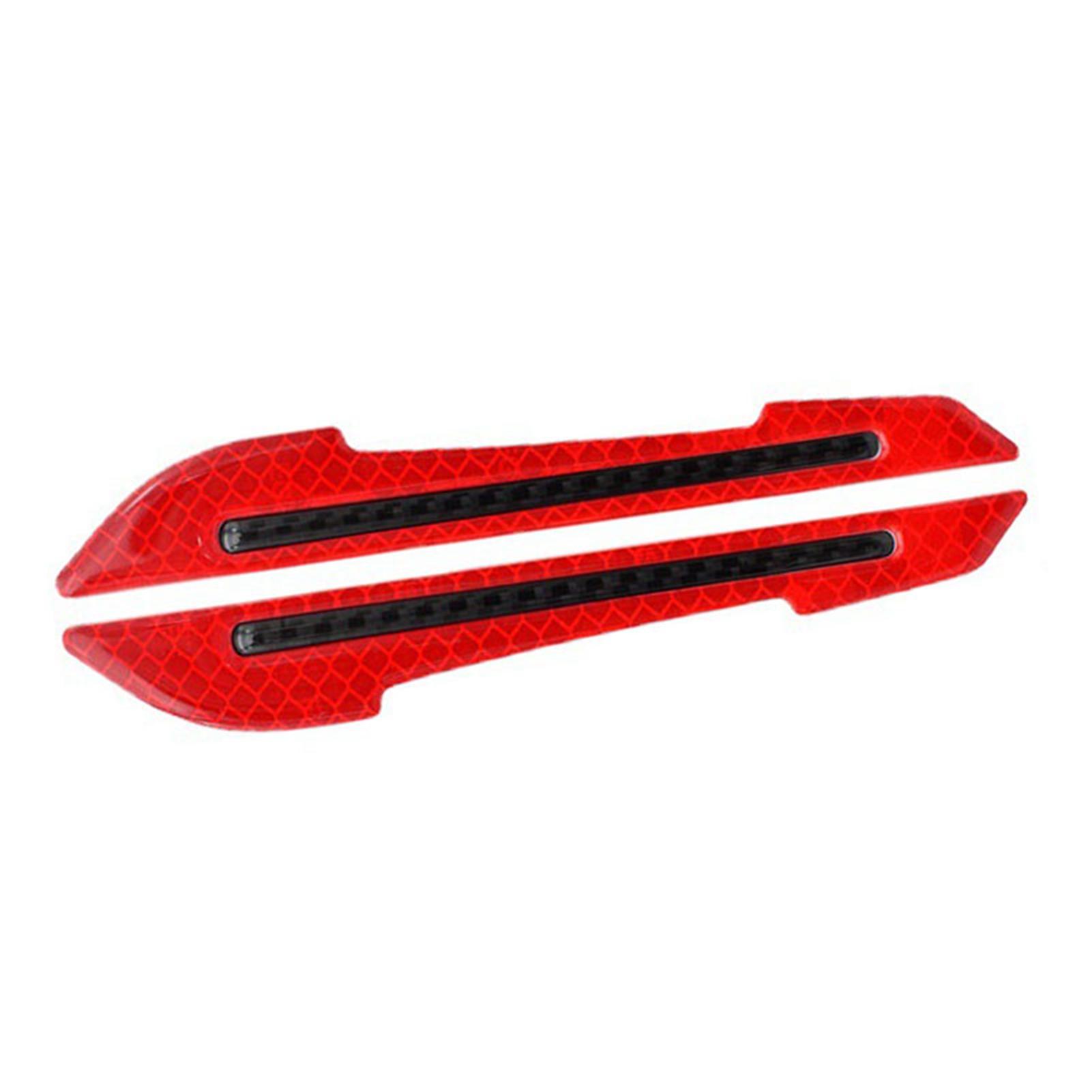 

2 шт. Автомобильные светоотражающие наклейки Гибкие красные светоотражающие наклейки на зеркало заднего вида для дверей бамперов