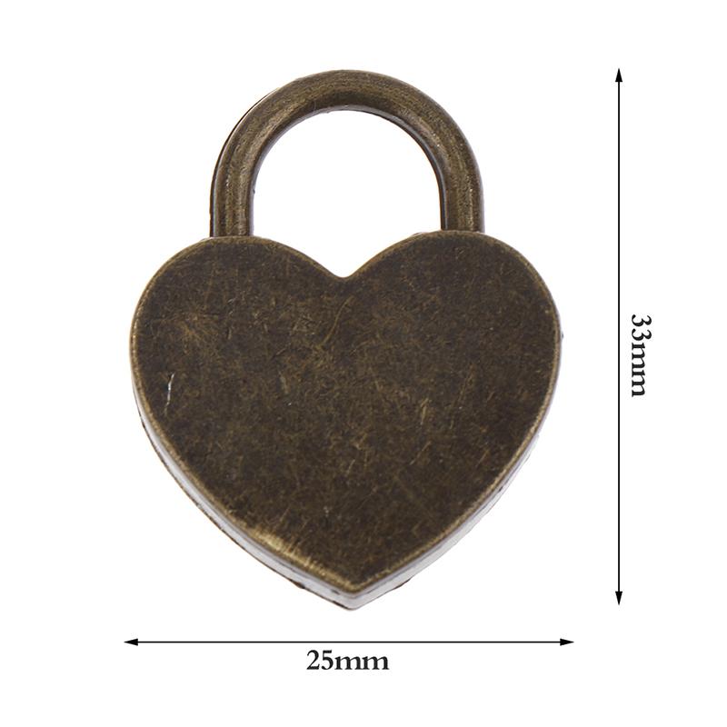1Set Heart Shape Padlocks Luggage Hardware Locks With Key Lock For Travel Wedding Jewelry Box Diary Suitcase Christmas Gifts