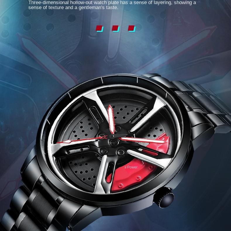 SVJ Men's Watch Car Wheel Modified Rs7 Men's Watch Hydraulic Three-dimensional Hollow Quartz Watch