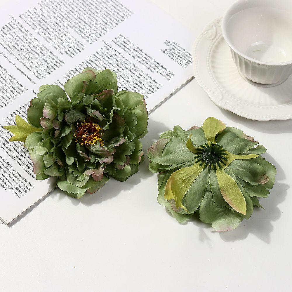 2/5Pcs 12cm Peony Artificial Silk Flowers Heads for DIY Wreath Gift Box Scrapbooking Wedding Home Party Decora Craft Fake Flower