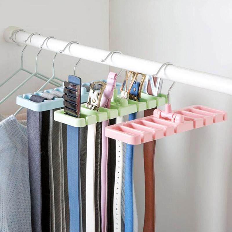 1Pc Belt Hanger Multifunctional Space Saving Luxury Display Belt Organizer With 12 Slot Tie Scarf Hanger Closet Storage Holder