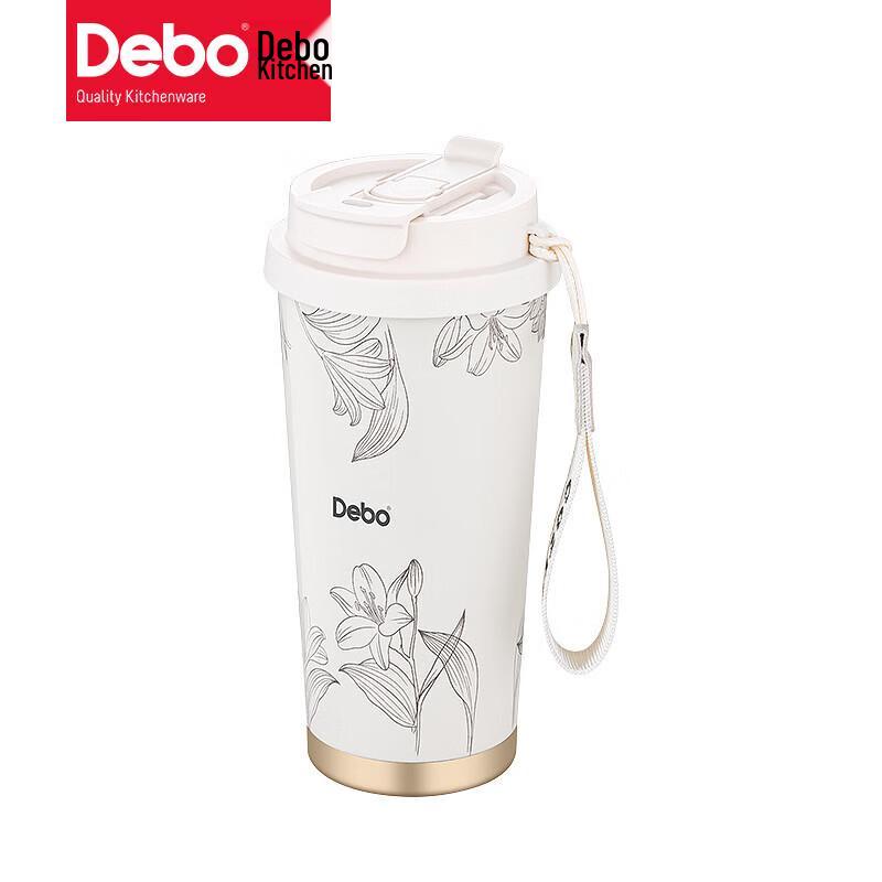 Debo Lily Flower Insulated Coffee Mug, 500ml