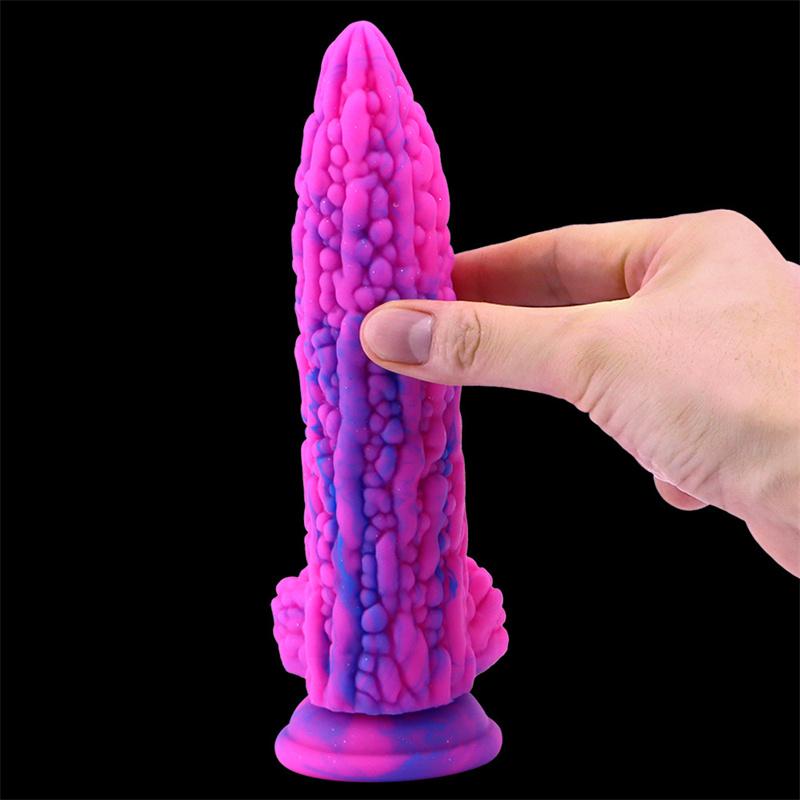 Sexy Bitter Gourd Stick Color Fake Penis Silicone Simulation Penis Masturbation Device for Men and Women Anal Expansion Anus Deep Sucker Anal Plug