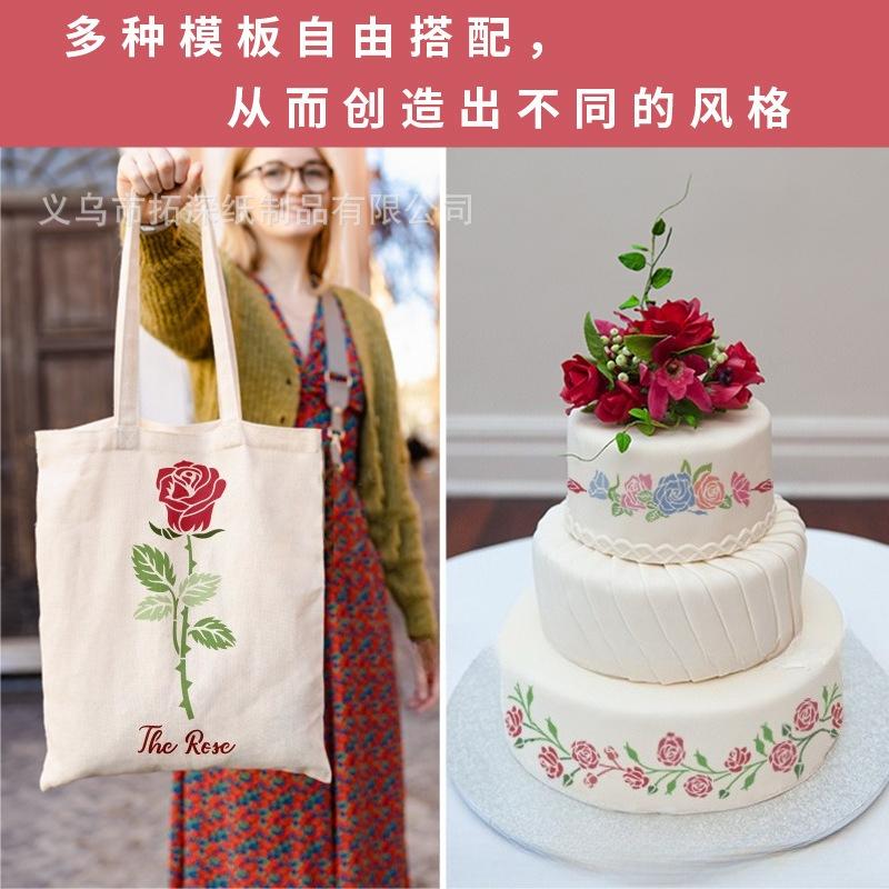 23 Pieces Reusable Rose Flower Stencil for Craft Border Flowers Drawing Template Stencil DIY Scrapbooks Crafts Home Decor