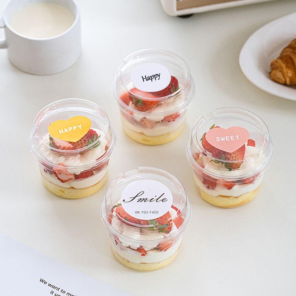 50PCS Transparent Bowl Disposable Pudding Cups Plastic Material Dessert Cups Yogurt Cup  Yogurt