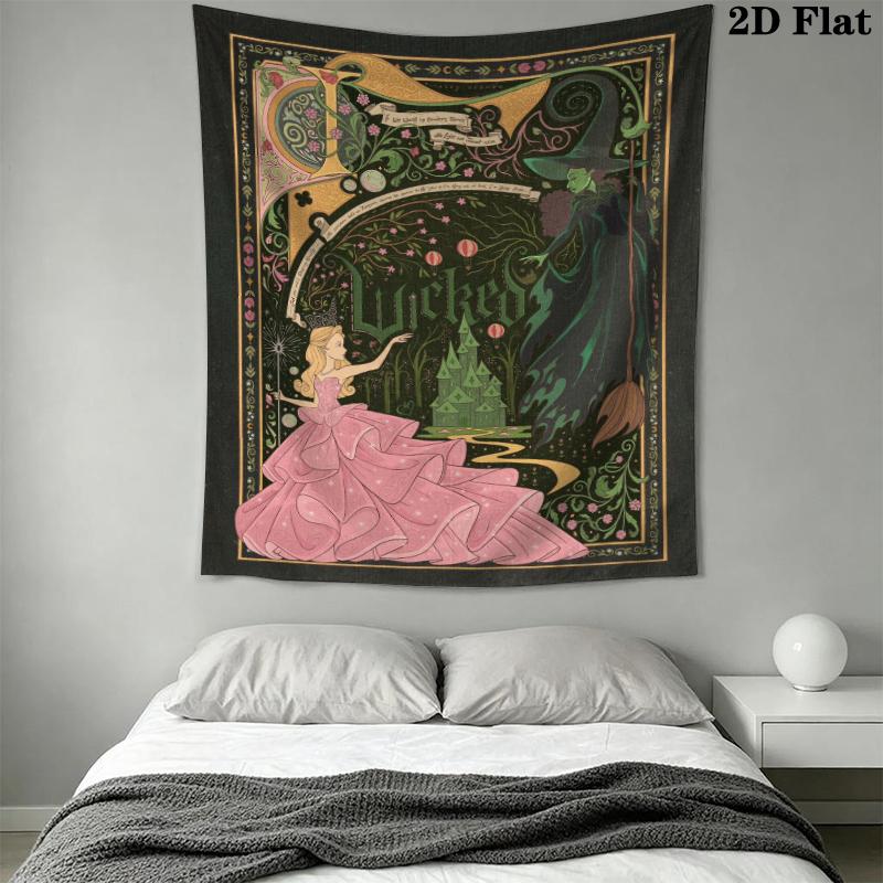 WICKED Wall Tapestry Aesthetic Wall Hanging Printed Fabric Blanket Decorative Tapestries for Bedroom Living Room Home Decor