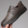 Men's Shoes New Spring Lace-up Trend Beef Tendon Sole  Casual Shoes Men's Soft Sole Versatile Shoes Men's Leather Shoes