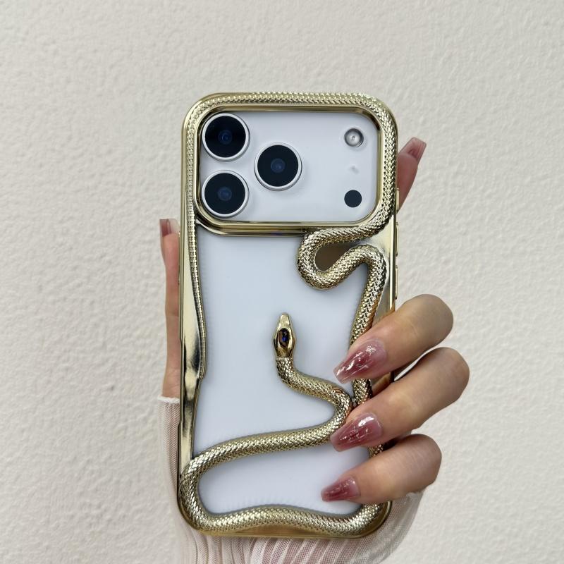 Hollow Out Snake Plating Matte Phone Case For For Iphone 17 Air 16 1 14 Plus 13 12 11 Pro Max Heat Dissipation Back Cover
