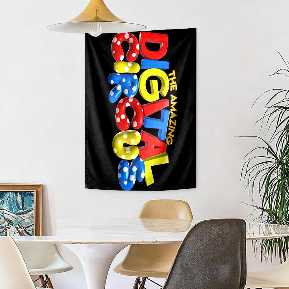 Digital Circus Wall Decor Tapestry Art For Pet Memorial Birthdaywedding Party Backdrop Family Gift