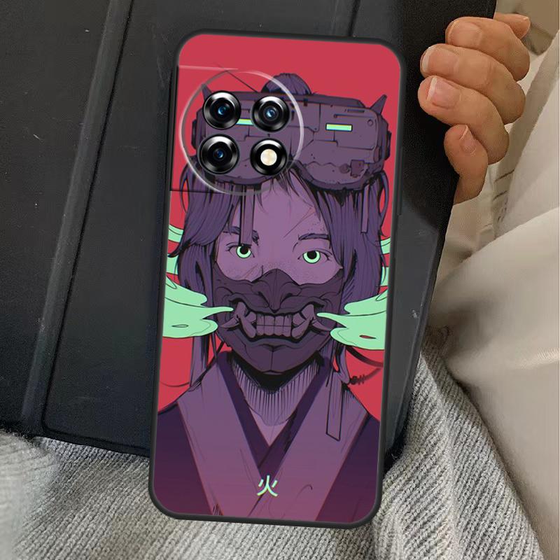 Samurai Oni Mask Case For OnePlus 11 10 9 8 Ace Pro 11R 9RT 10T 8T OnePlus Nord N20 N10 2T CE 2 Lite Cover