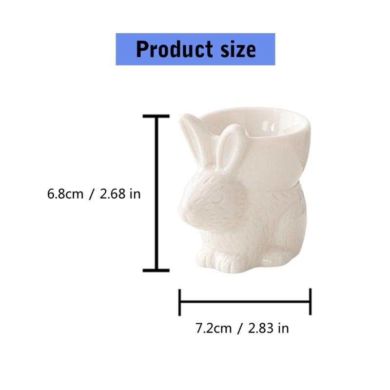 Weißes Porzellan Ostern Hase Eier Tasse Keramik Frühstückshalter für Feiertags- und Alltagsgebrauch Esstischdekoration