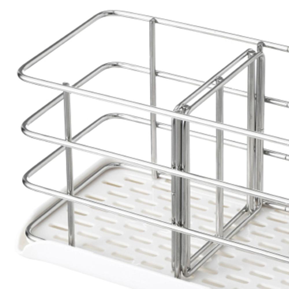Freestanding Storage Shelf Stainless Steel Drain Rack Brush Holder Sink Organizer Sponge Tray