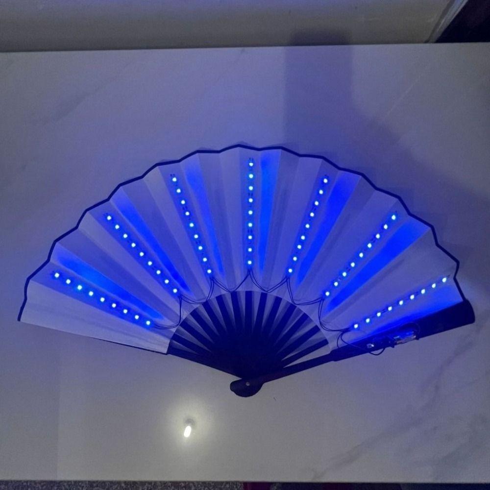 Colorful Hand Luminous Folding Fan Folding Dancing Light Fan Party Decoration Play Fan