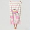 Cartoon cute P-PAN T-THER P-PINK  Towel Drying Bath Towel Applicable To Light Swimming Camping Yoga Beach Out