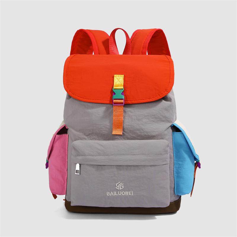 Outdoor Sports Backpack Unisex Lightweight Color Block Backpack оранжевый/серый