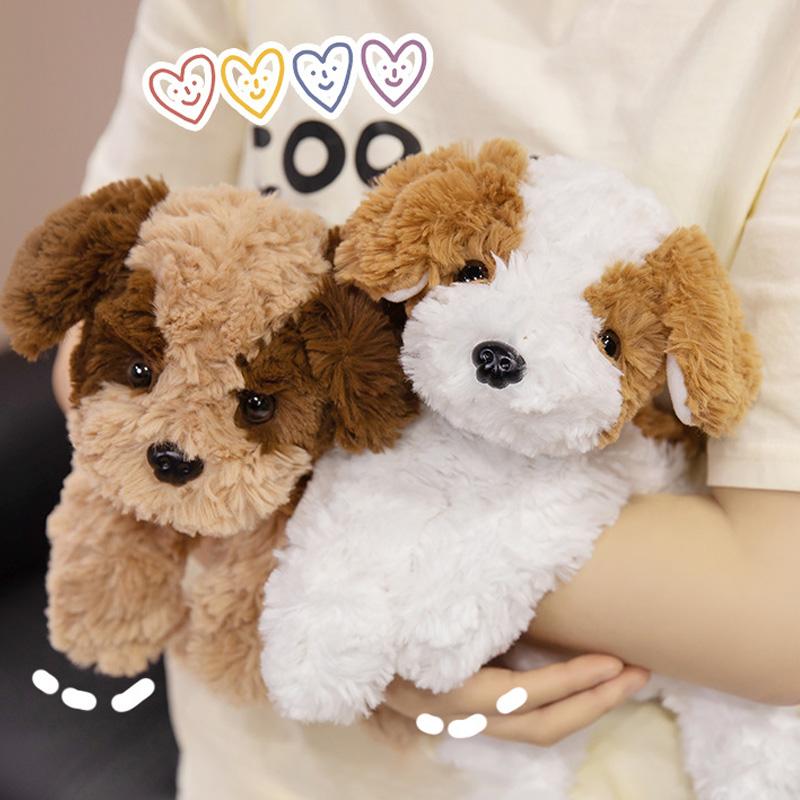 Cute Dog Plush Toy Pillow Stuffed Animal Soft Kawaii Brown Pet Puppy Pillow Doll Toys For Xmas Gift Kids Girls Home Decor Items