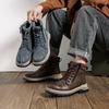 Fashion New High Top Men's Shoes Platform Autumn Winter Men Work Ankle Boots Waterproof Shoes Safety Botas Side Zipper Zapatillas Hombre