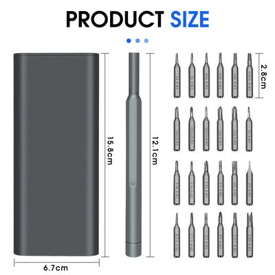 Zestaw 25 w 1 Wkrętak precyzyjny z 24 bitami ze stali CR-V Rękojeść ze stopu aluminium Przenośny zestaw narzędzi do naprawy telefonu, laptopa, zegarka