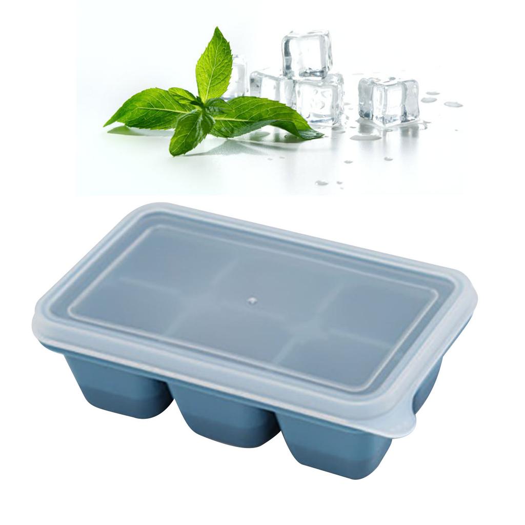 Trays Multipurpose 6 Grids Reusable Leakage Proof Easy Release Soft Bottom Silicone   Molds with Removable Lid