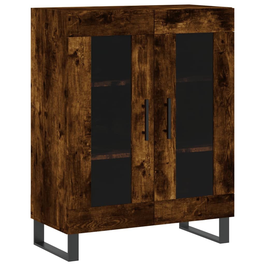 Highboard in Smoked Oak Finish 69.5 x 34 x 180 cm Engineered Wood