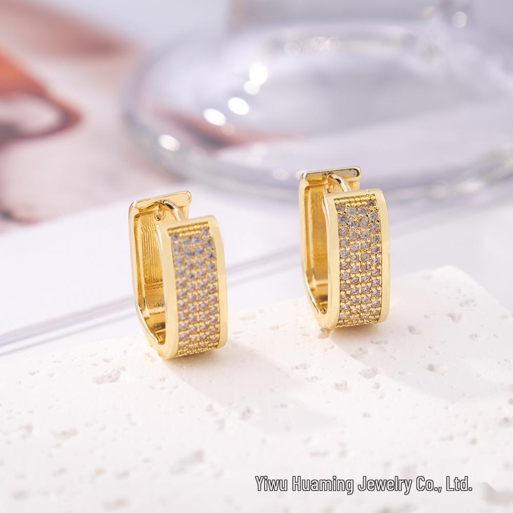 French Light Luxury Zircon Diamond Stud Earrings - Versatile & Trendy Styles