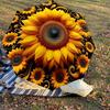1PC Sunflower Pattern Automatic Open/Close Umbrella with Windproof, 8-Rib Sturdy Canopy, Durable Ribs, Fashionable Design, Outdoor Accessory, Fun Prin