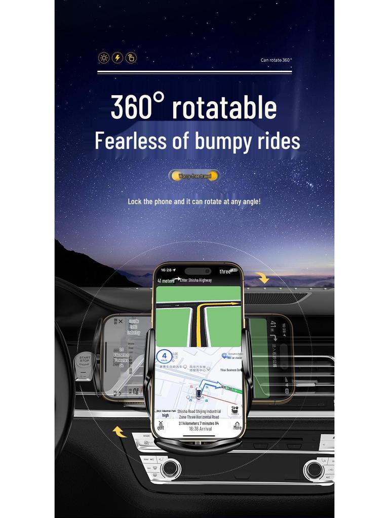 Magic Clip Q95 Wireless Car Charger & Phone Holder with 15W Auto Open/Close