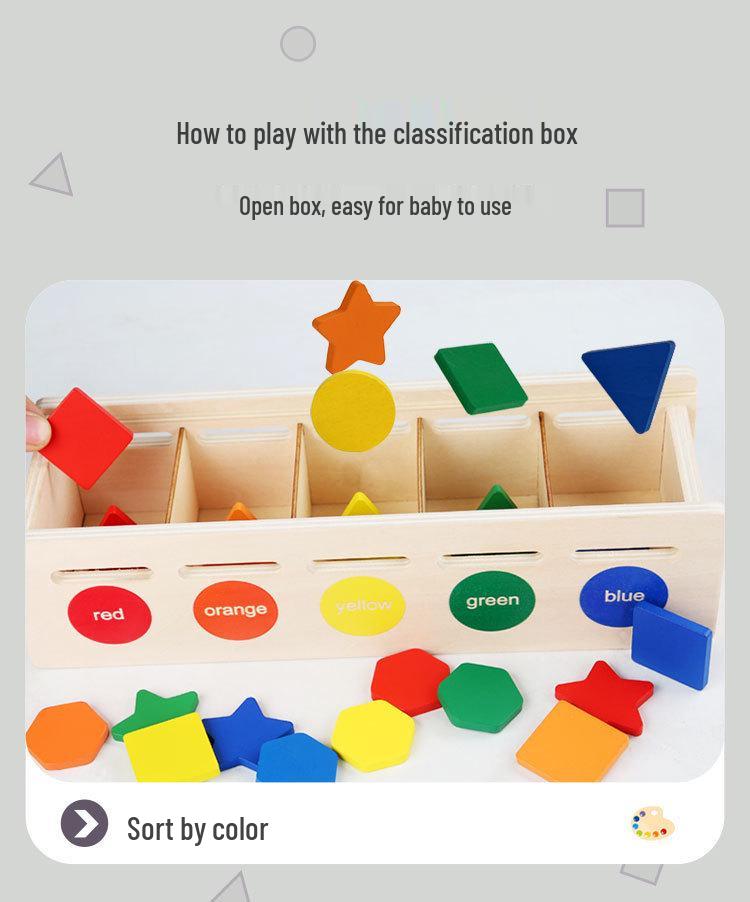 Children's Wooden Educational Shape Sorting Box: Develops Fine Motor Skills & Color Cognition