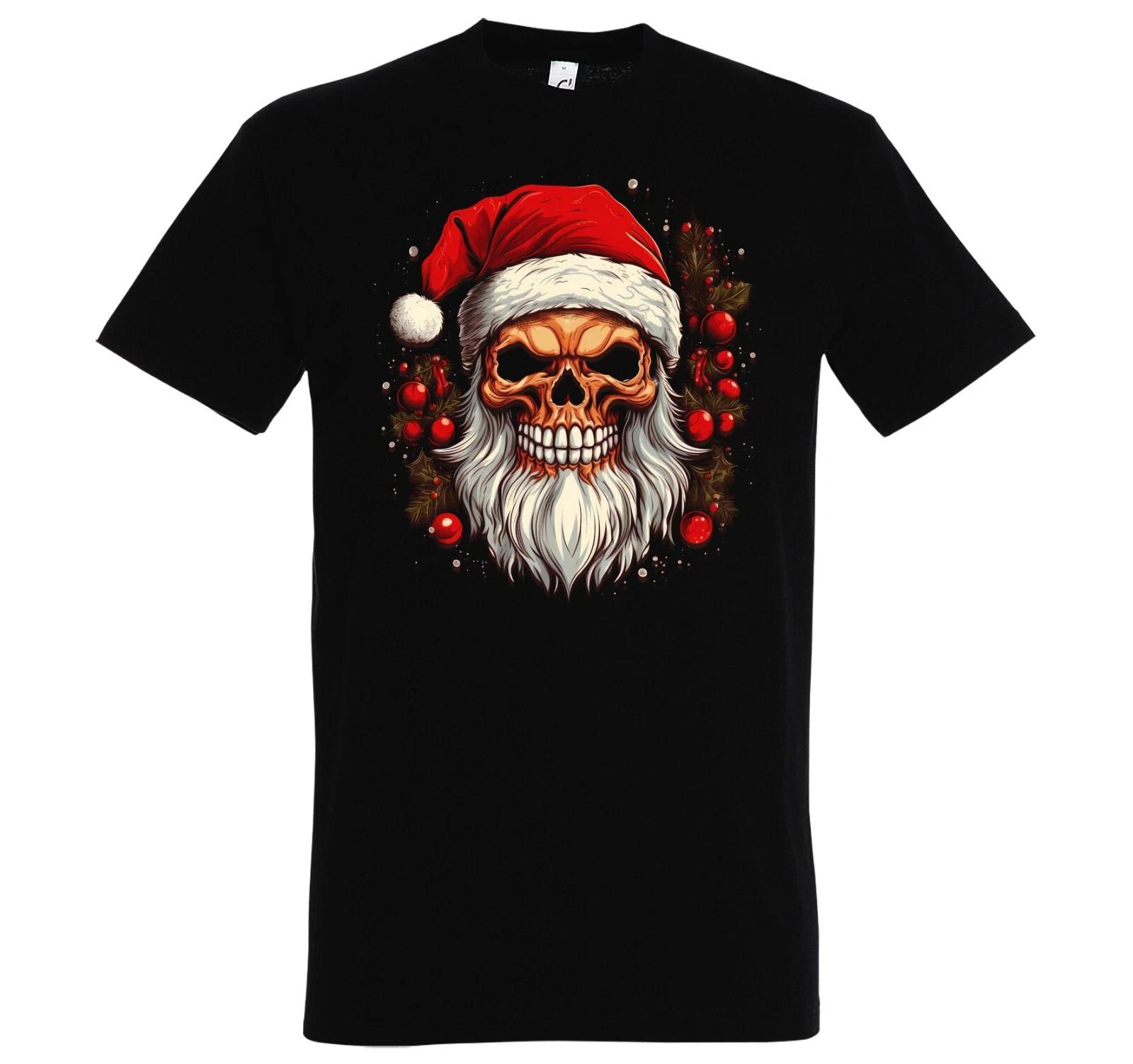 Youth Designz Santa Skull Mens T-Shirt Skull Christmas Santa Gift L