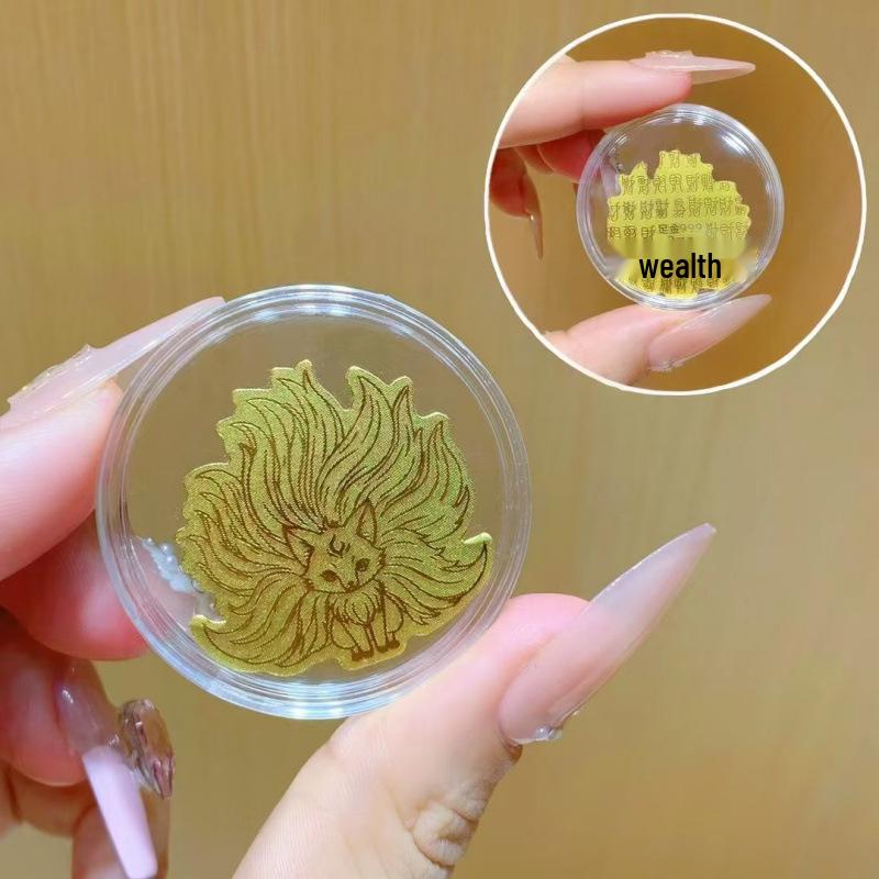 Gold Foil Treasure Chest Phone Sticker: Wealth & Prosperity New Year Gift