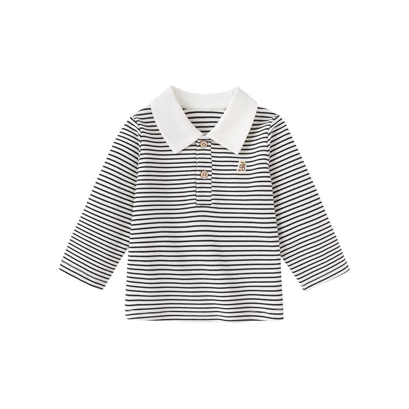 Babylove Kids  Pure Cotton Striped Polo T-Shirt 110