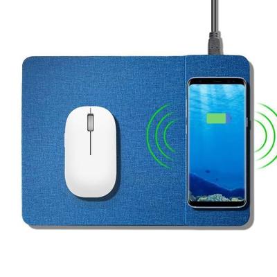 2-in-1 Mouse Pad - E.F.CONNECTION - Blue - Wireless Charger - Non-slip - Compatible iPhone and Redmi