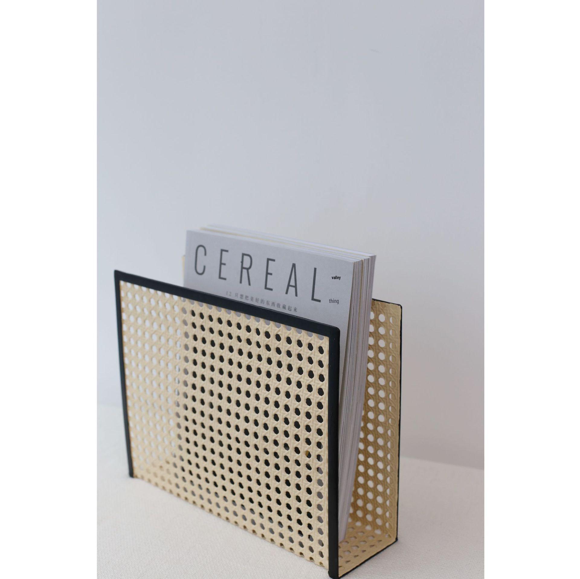

Simple Retro Japanese Magazine & Newspaper Rack: Imitation Rattan Design for Living Room and Homestay. 30*23.5 cm