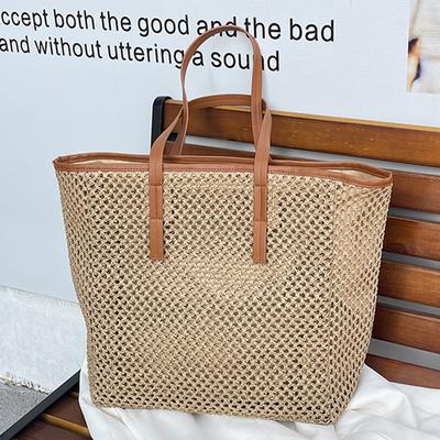 Beach Vacation Travel Large-capacity Bag Women's 2025 Summer New Shoulder Bag Straw Commuter Woven Tote Bag