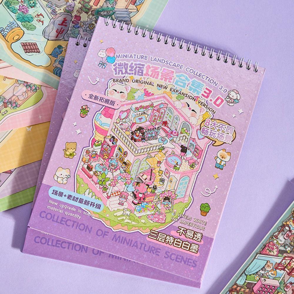 8in1 Collection 3D Landscape Stickers 20 Sheets Miniature Scene Sticker  Festival Gift