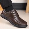 Spring Autumn Cow Leather Loafers for Man Fashion New Designer Lace-up Business Casual Shoes Male Anti-slip Driving Shoes Man