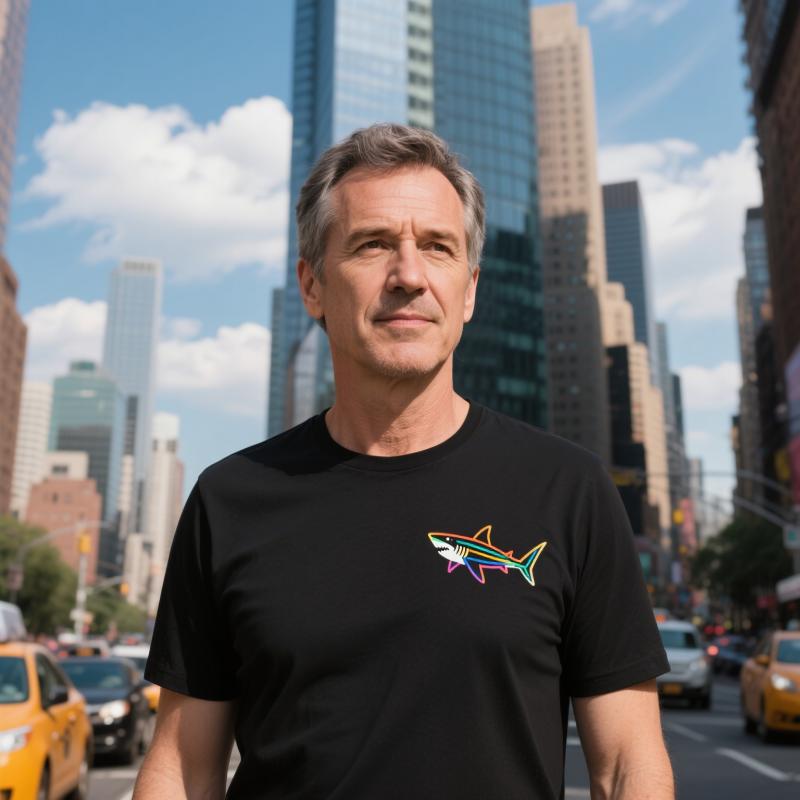 

2025 Горячая Новинка Распродажа Новый Цвет Футболка Shark Paul Мужская и Женская Базовая Хлопковая Футболка Летняя Круглый Вырез Повседневная Мужская Футболка S