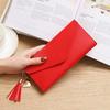 New Ladies Fashion Wallet Simple Zipper Wallet Long Hand Bag Soft Wallet PU Leather Purse CLE