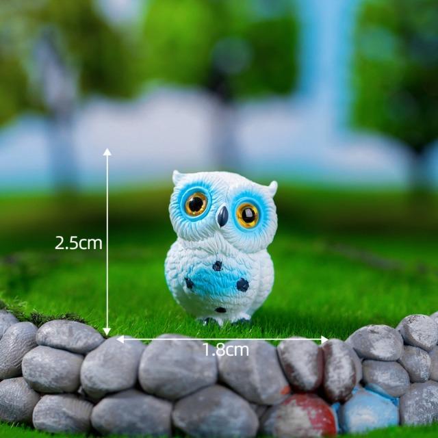 Simulation Owl Miniature Figurine Cute Cartoon Resin Crafts Micro Landscape Ornaments Garden Courtyard Desktop Decoration