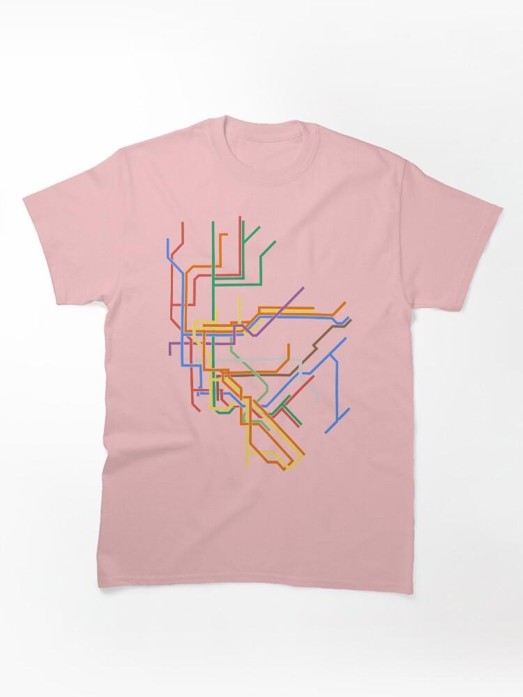 Metro Minimalist New York City Transit Line Map Classic T-Shirt