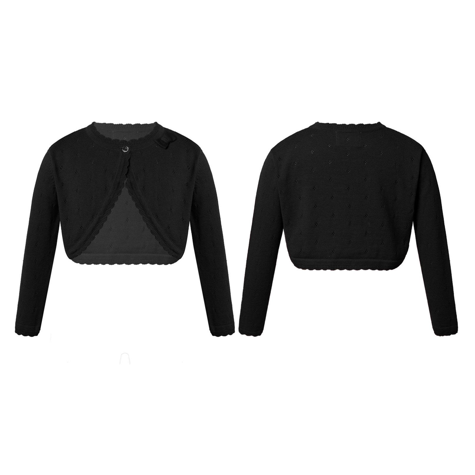 Daenrui Kinderen Meisjes Lange Mouw Gebreide Strik Decor Cardigan Shrug Truien Feestjurk Jas 5-6 Years