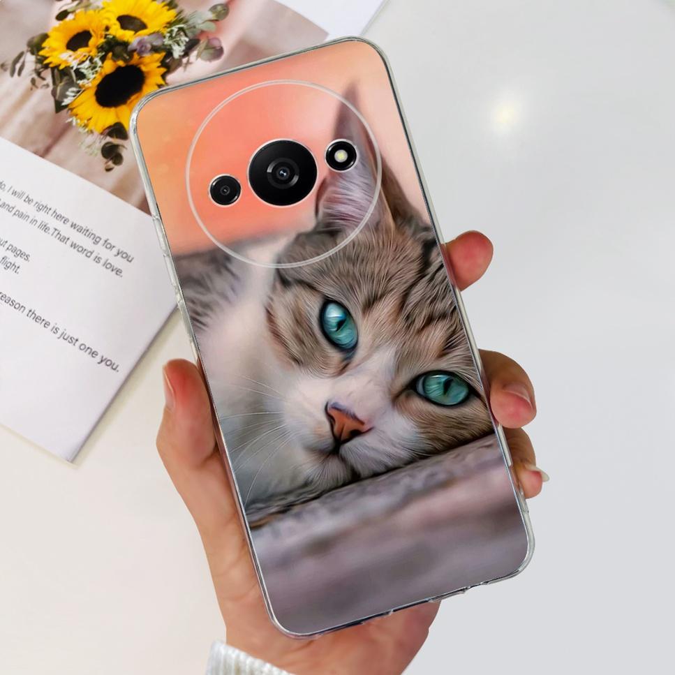 For Xiaomi Redmi A3 4G Case Fashion Girl Cartoon Print Soft Silicone Back Cover For Redmi A3 6.71" Shockproof Phone Case Funda