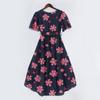 Kadın Moda Günlük V Yaka Kısa Kollu Fırfırlı Vintage Baskılı Elbiseler