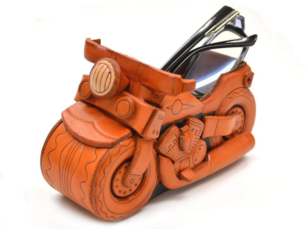 Genuine Leather Motorcycle Glasses Stand in Japan by [VANCA] [Handmade Artisans]