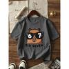 T-shirt Graphique Capybara Dessin Animé pour Enfants Impression Chiffre 6 7 Style Cool T-shirt d'Été Streetwear pour Filles Garçons