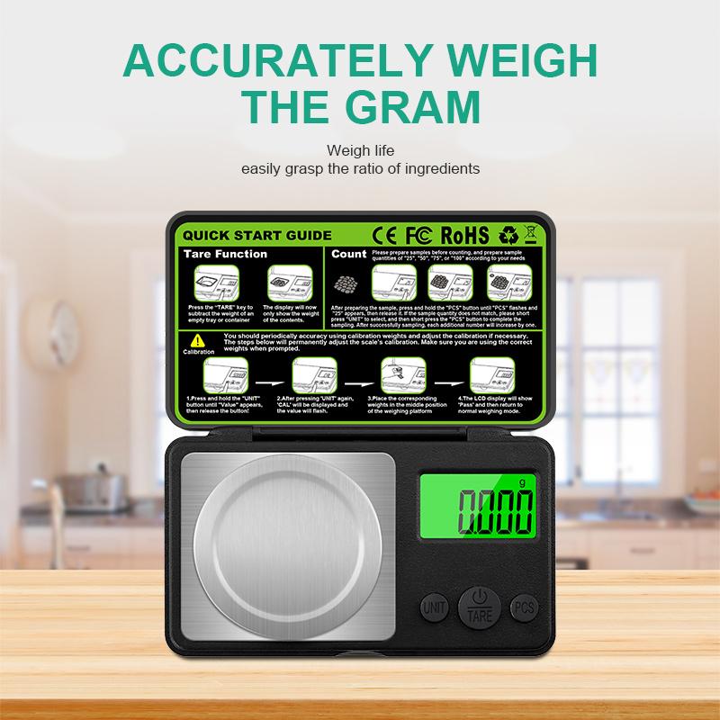 0.001g Professional Jewelry Scale 10/20/50/100g Electronic Display Precision Mini Pocket Digital Milligram Scales