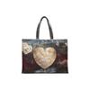 Optical Illusion Print Embossed Logo Cotton Tote Bag Women Tote Bags C10244-AIL