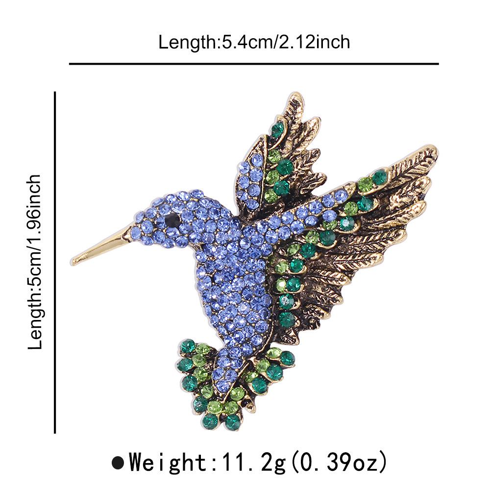 High-end Rhinestone Hummingbird Brooch Animal Brooch, Costume Bird Pin Brooch