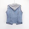 Autumn Plus Size Ripped Short Sleeveless Denim Waistcoat Women's Vest Waistcoat Outer Jacket