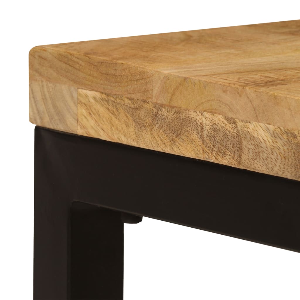 Coffee Table 100 X 50 X 35 Cm Solid Mango Wood and Steel